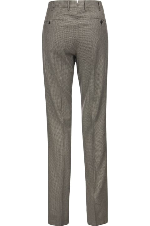 أدوات منزلية PT Torino Super Slim Pied De Poule Wool Trousers