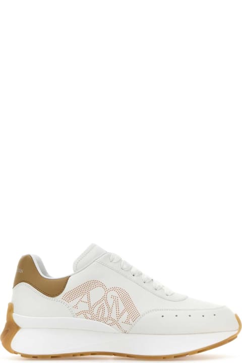 Shoes for Women Alexander McQueen White Leather Sprint Runner Sneakers