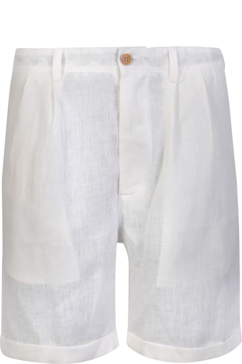 メンズ Peninsula Swimwearのボトムス Peninsula Swimwear Marzamemi Linen White Shorts