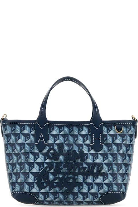 Anya Hindmarch for Men Anya Hindmarch Printed Canvas Mini I Am A Plastic Bag Handbag