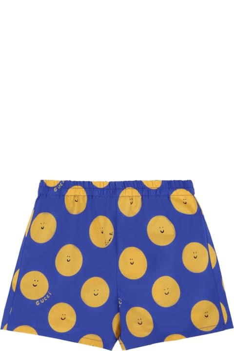 Fashion for Women Gucci Blue Shorts For Baby Boy With Sun