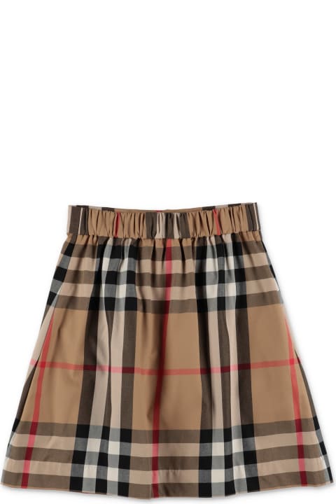 Burberry Bottoms for Girls Burberry Gonna Anjelica Check In Popeline Di Cotone Bambina