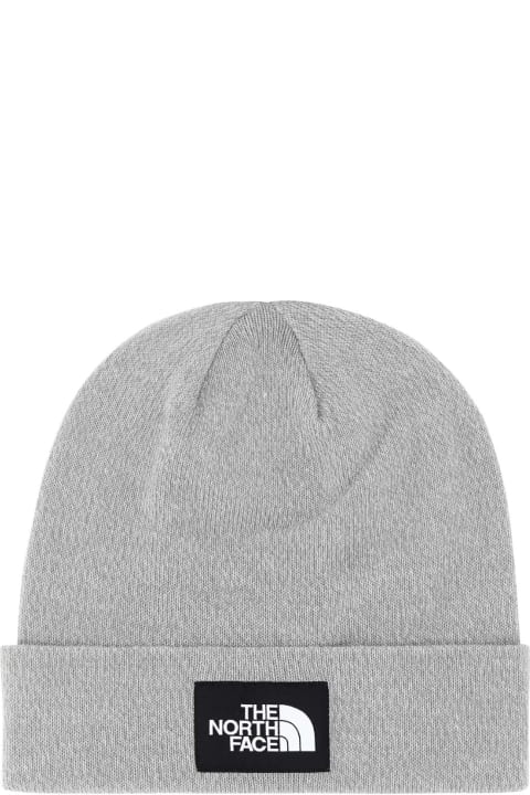 メンズ新着アイテム The North Face Melange Light Grey Stretch Polyester Blend Beanie Hat