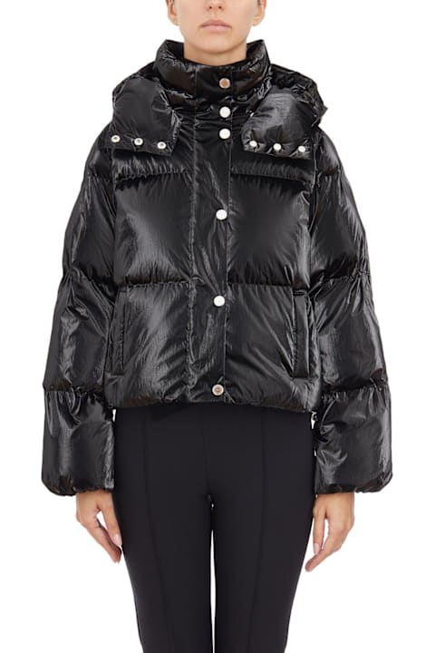 Homeware Elisabetta Franchi Metallic Cropped Down Jacket Elisabetta Franchi