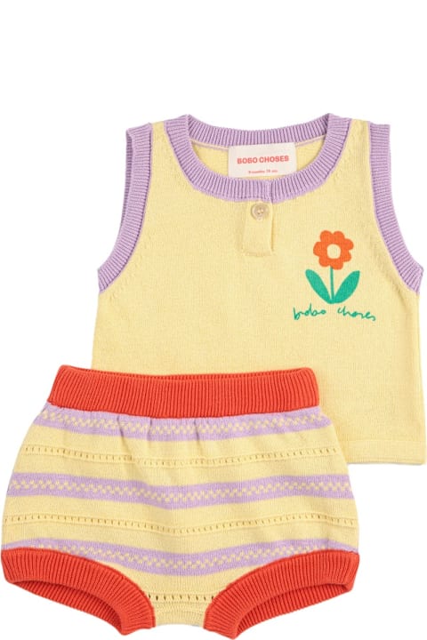 Bobo Choses Bodysuits & Sets for Baby Girls Bobo Choses "flower" Top And Shorts Set