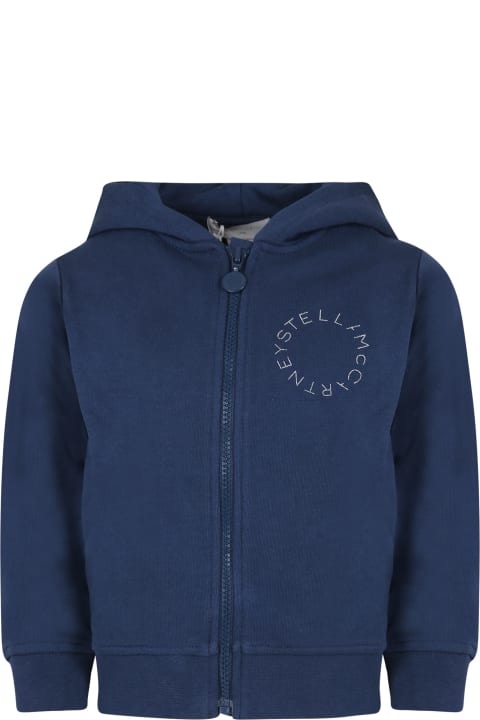 Stella McCartney Kids Sweaters & Sweatshirts for Boys Stella McCartney Kids Blue Brushed For Boy With Logo
