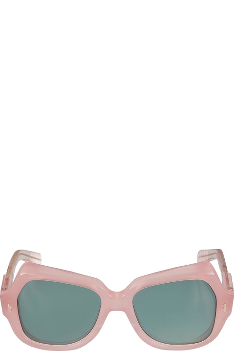 Accessories for Women Jacques Marie Mage Transparent Temple Square Lens Sunglasses