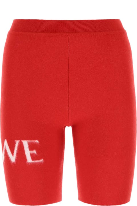 Loewe Pants & Shorts for Women Loewe Red Wool Blend Leggings