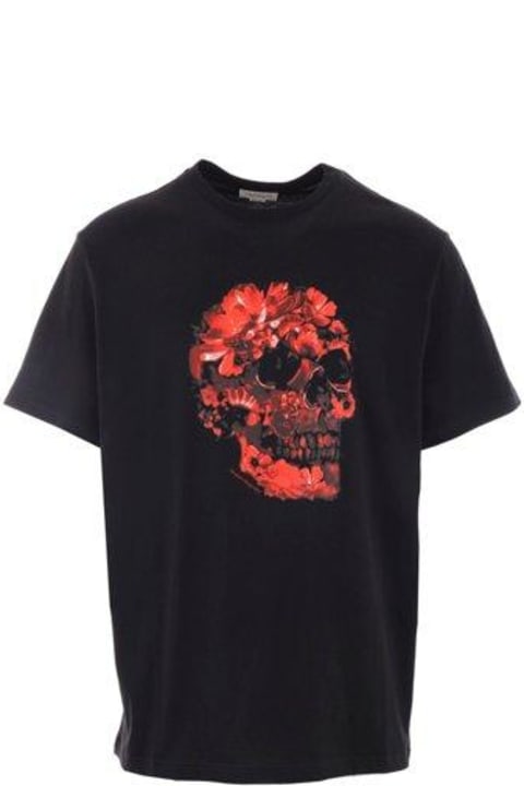Alexander McQueen Topwear for Men Alexander McQueen Skull Printed Crewneck T-shirt