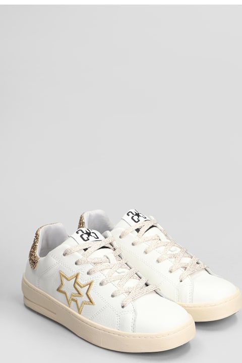 2Star Sneakers for Women 2Star Sneakers In White Leather And Fabric