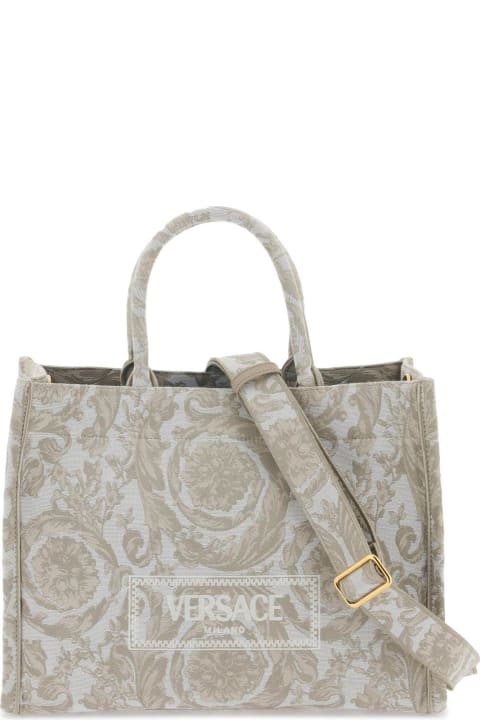Versace Totes for Men Versace Two-tone Fabric Bag