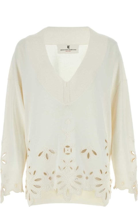 Fashion for Women Ermanno Scervino Ivory Viscose Blend Sweater