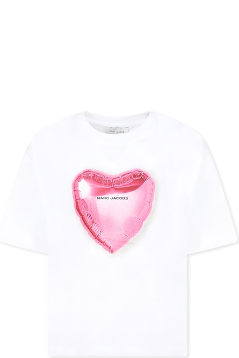 Homeware Marc Jacobs White T-shirt For Girl With Heart
