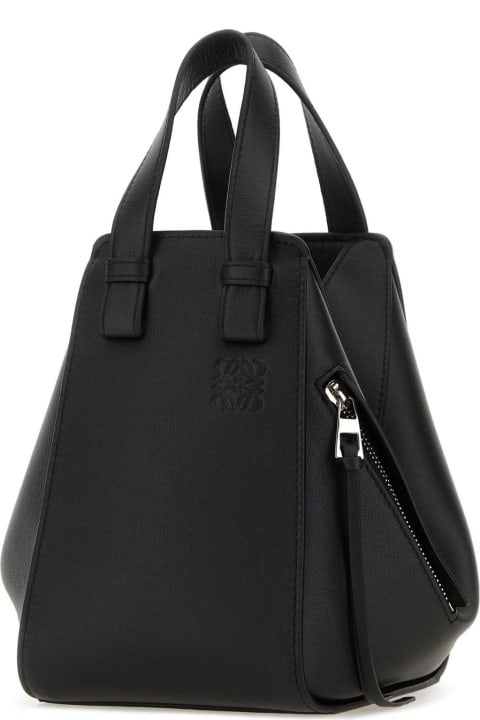 Bags for Women Loewe Black Leather Compact Hammock Handbag