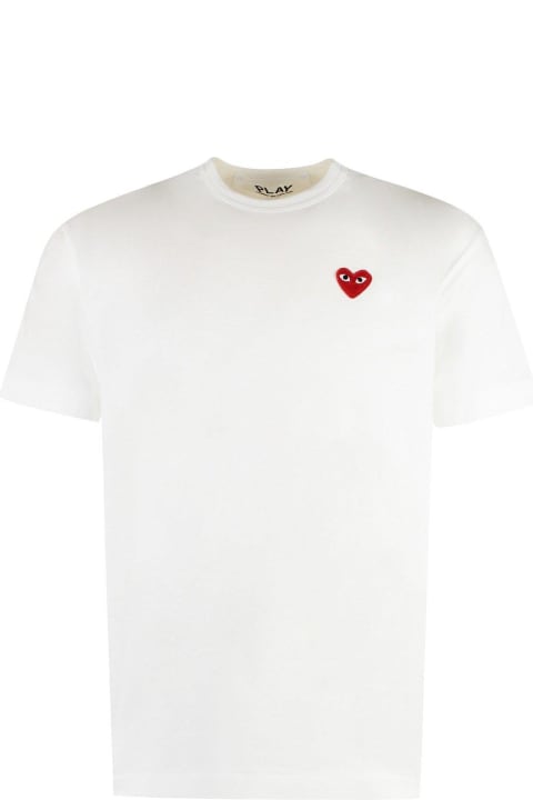 Comme des Garçons Play Topwear for Women Comme des Garçons Play Heart Logo Patch Crewneck T-shirt