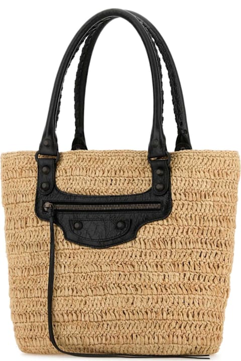 Balenciaga for Kids Balenciaga Raffia Small Le City Bucket Bag