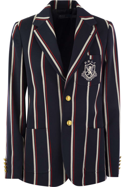 ウィメンズ Polo Ralph Laurenのコート＆ジャケット Polo Ralph Lauren Striped Blazer With Crest