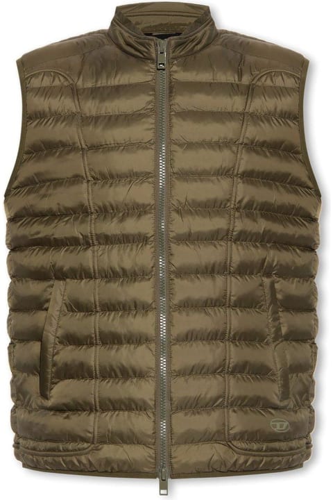 Diesel Coats & Jackets for Men Diesel W-hawkyl-sl Zip-up Sleeveless Jacket Jacket