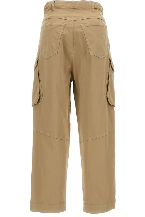 Fashion for Women SEMICOUTURE Sand-colored Cargo Pants In Cotton Blend Woman