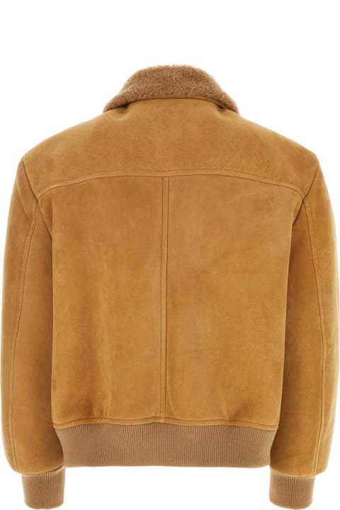 Clothing Sale for Men Prada Camel Shearling Jacket