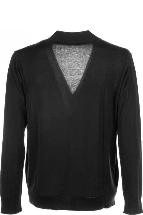 Paolo Pecora Sweaters for Men Paolo Pecora Black Cardigan With Pockets And Buttons
