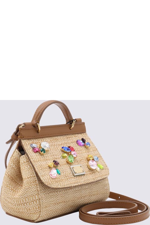 Homeware Dolce 
Gabbana Natural Rafia Sicily Top Handle Bag