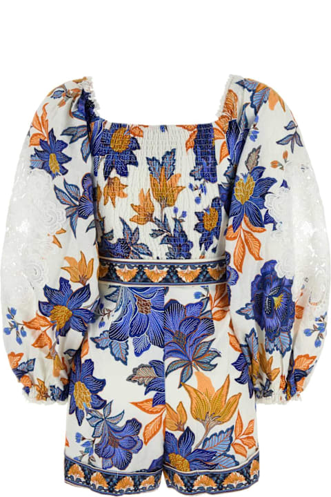 Farm Rio for Men Farm Rio Printed Linen Blend Summer Flowers Jumpsuit