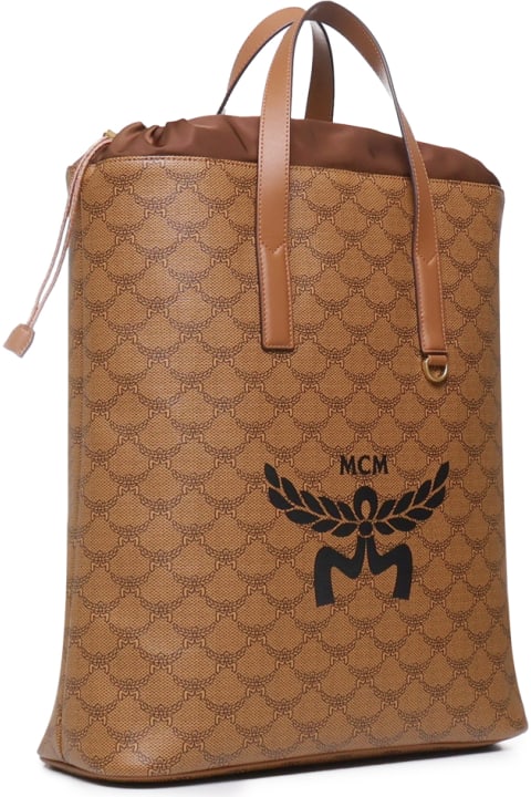 ウィメンズ MCMのバックパック MCM Himmel Lauretos Backpack With Drawstring Closure And Natural Nappa Leather Finishes