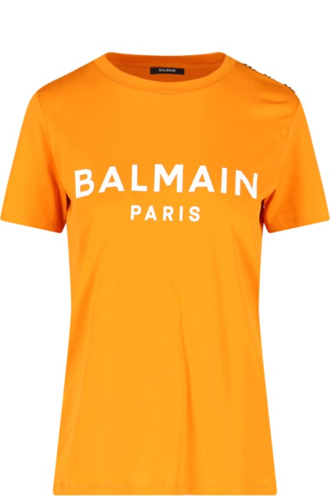 Balmain for Women Balmain Logo Print Embellished T-shirt