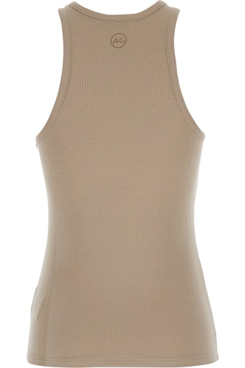 Homeware AG Jeans Beige Top With Logo Printed On The Back In Modal Blend Woman