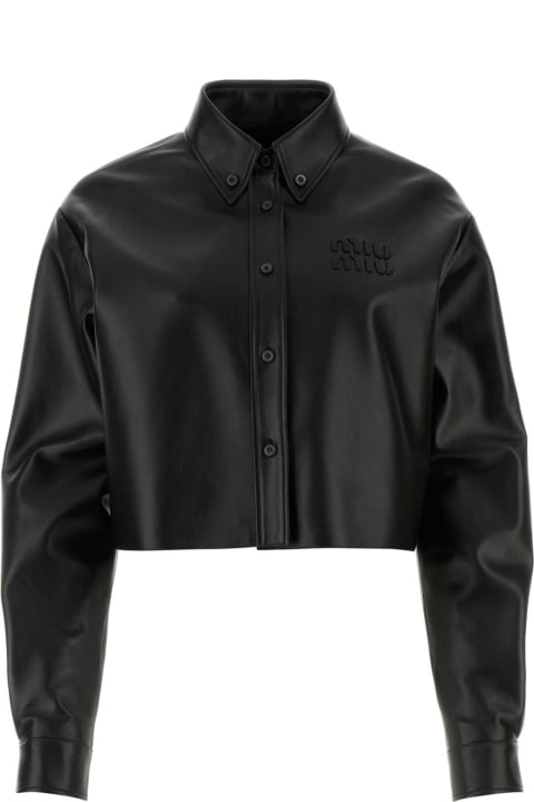 Miu Miu for Women Miu Miu Black Nappa Leather Shirt