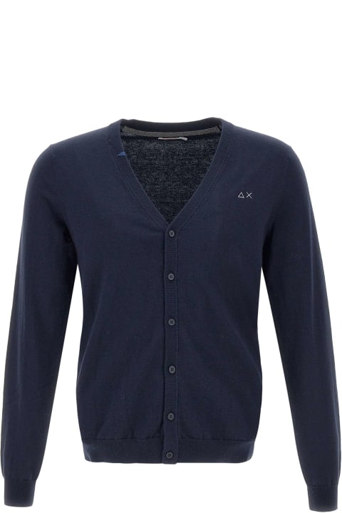 Sweaters for Men Sun 68 'solid' Cotton And Wool Cardigan