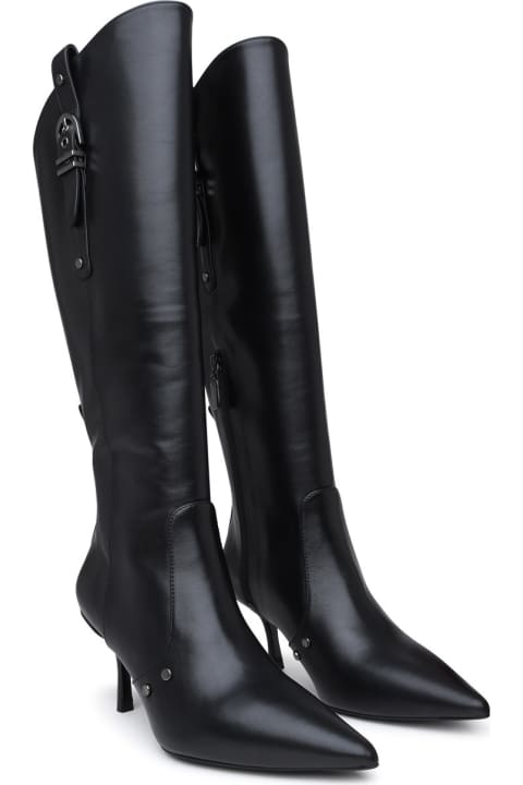 Boots for Women Stuart Weitzman Black Leather Maverick Boots