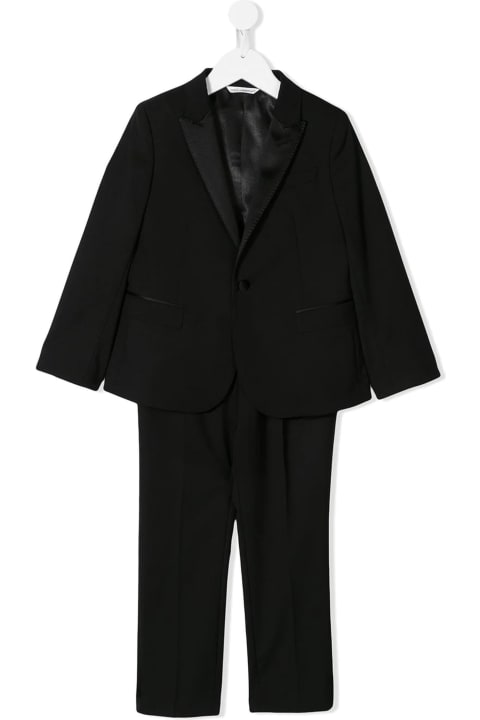 Black Virgin Wool Two Piece Suit