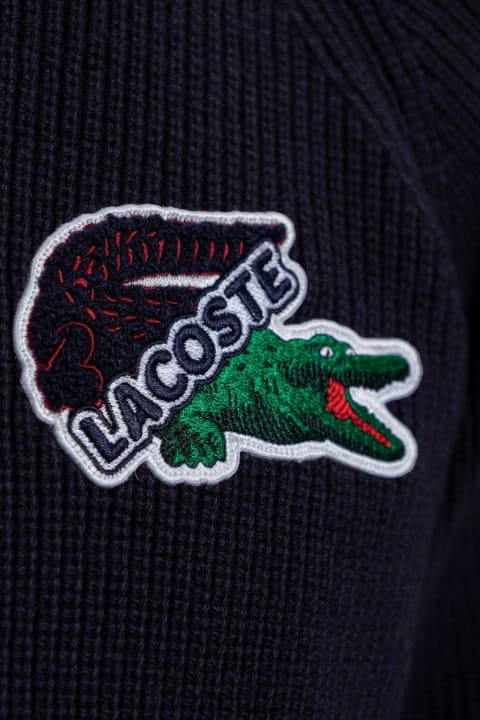 Lacoste Sweaters for Men Lacoste Logo Patch Knitted Crewneck Jumper