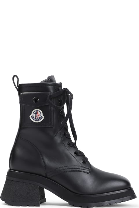 Moncler Shoes for Women Moncler Gigi Lace-up Leather Ankle Boots
