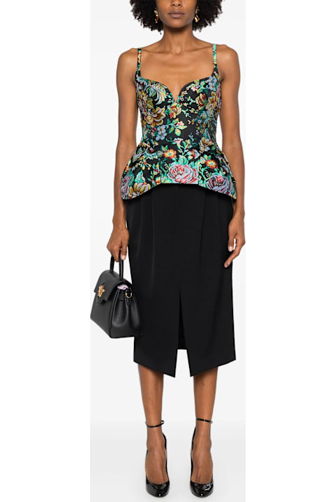 Dolce & Gabbana for Women Dolce & Gabbana Look 40 Black Midi Skirt In Gabardina Lana