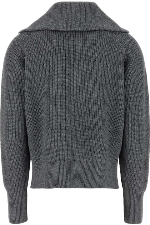 Maison Kitsuné لـ Women Maison Kitsuné Dark Grey Wool Blend Sweater