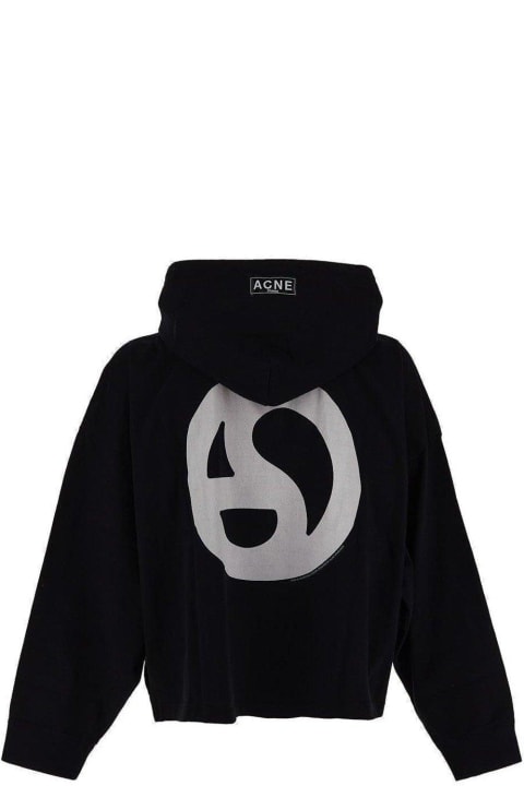 Acne Studios سترات صوف وبدل رياضية لـ السيدات Acne Studios Logo Printed Drawstring Hoodie