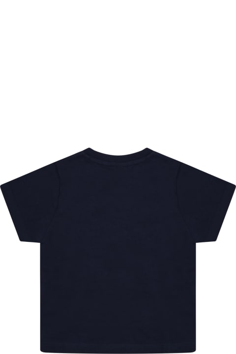 Hugo Boss for Kids Hugo Boss Blue T-shirt For Baby Boy With White Logo