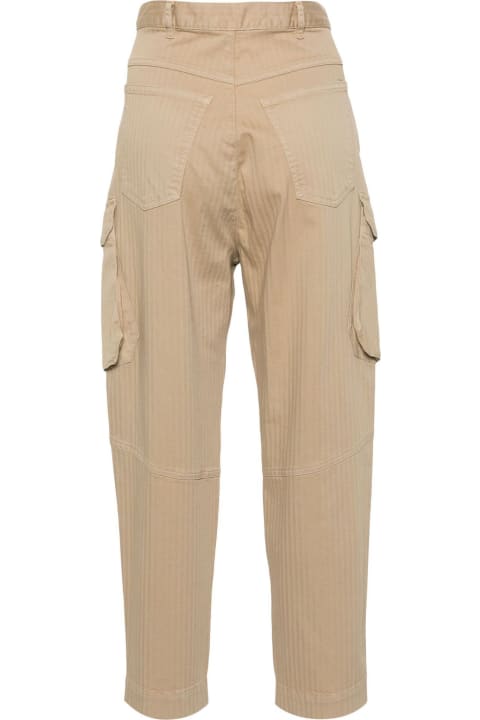 ウィメンズ SEMICOUTUREのパンツ＆ショーツ SEMICOUTURE Sand Beige Cotton Blend Trousers