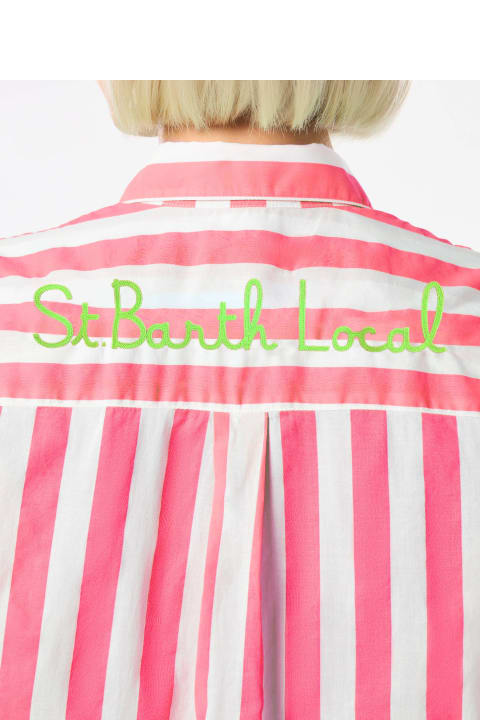 Homeware MC2 Saint Barth Striped Brigitte Shirt With St. Barth Local Embroidery