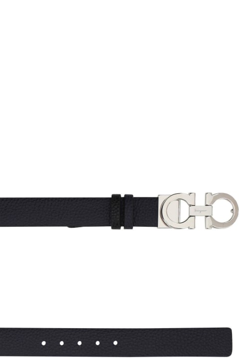 Belts for Women Ferragamo Midnight Blue Leather Reversible Belt