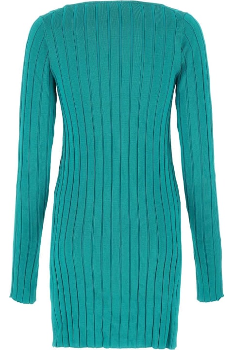 Sweaters for Women REMAIN Birger Christensen Teal Green Viscose Blend Shiny Mini Dress