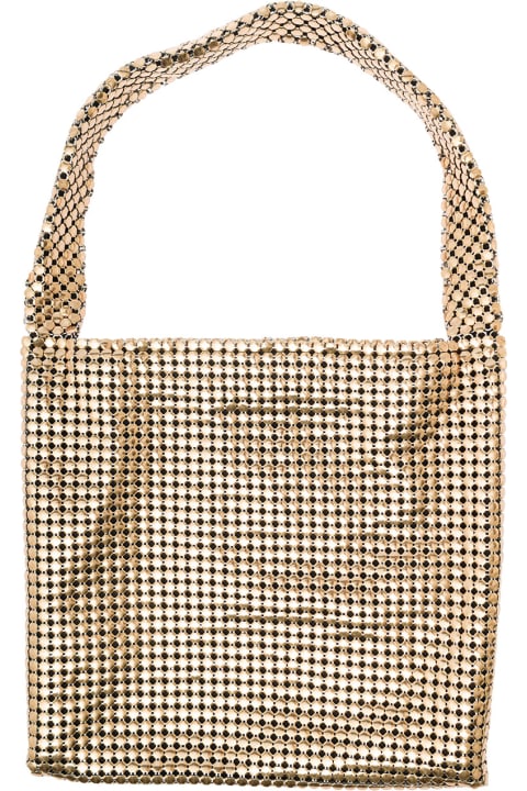 Fashion for Women Paco Rabanne 'pixel' Gold-tone Tote Bag In Metallic Mesh Woman