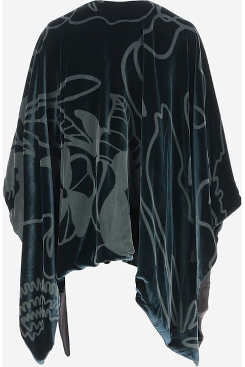 Giorgio Armani Coats & Jackets for Women Giorgio Armani Viscose Blend Velvet Cape With Floral Pattern