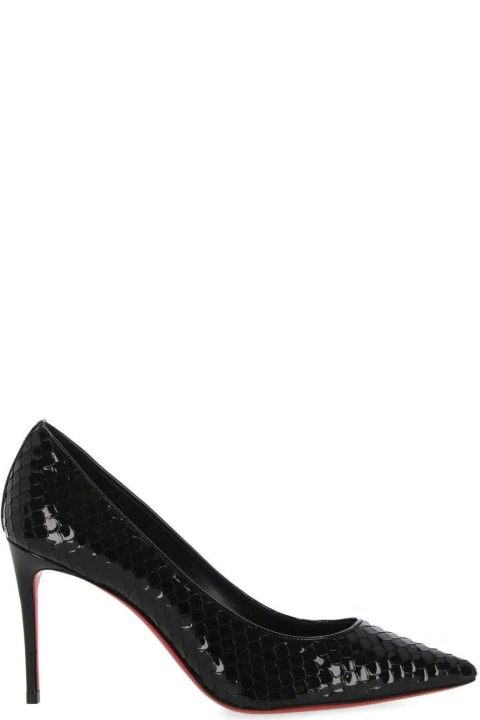 High-Heeled Shoes for Women Christian Louboutin Embossed Pointed-toe Pumps