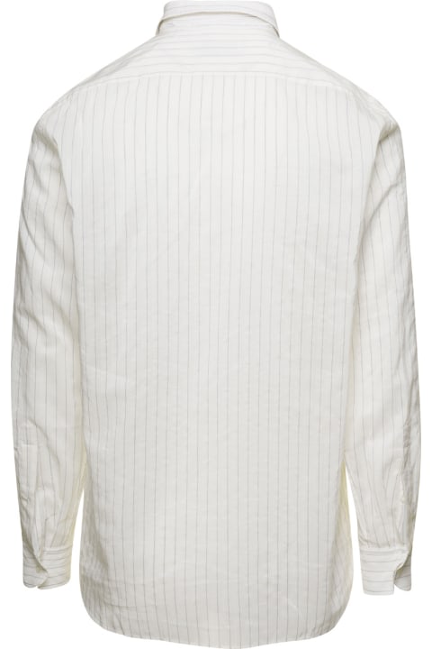 Lardini for Men Lardini White Classic Shirt In Cotton Blend Man