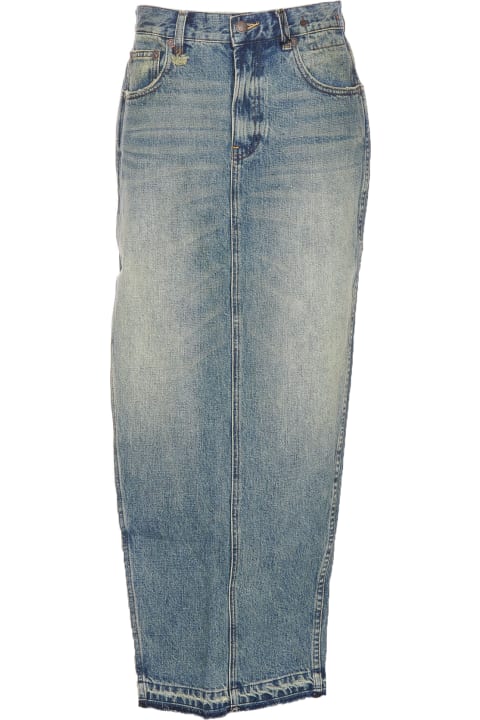 Jeans for Women R13 Denim Devon Side Slit Skirt