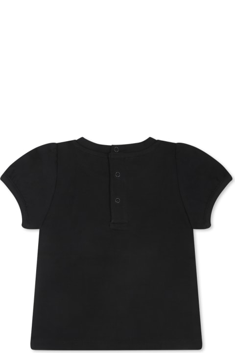 Homeware Moschino Black T-shirt For Baby Girl With Teddy Bear